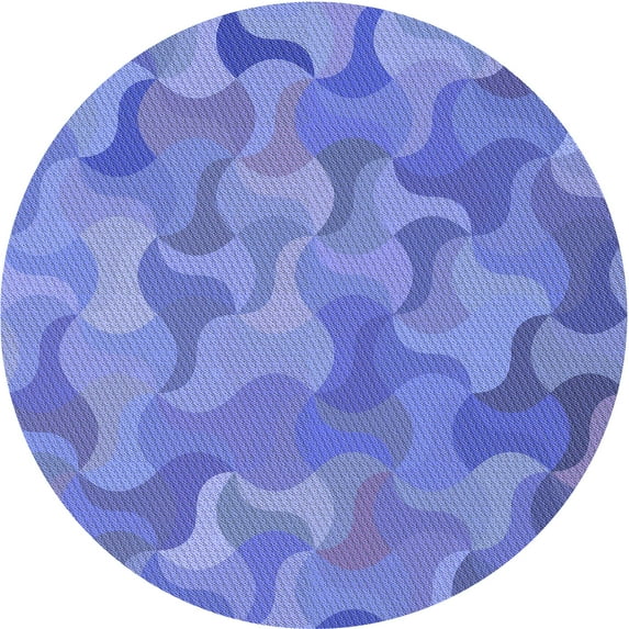 Ahgly Company Indoor Square Patterned Sky Blue Dress Blue Area Rugs, 3' Square