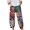 Purple, variant on Fesfesfes Women Pant Printing Ankle-Length Pants Pokets Casual Elastic Trousers Long Harem Pant