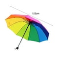 thumbnail image 4 of Shoreew Extra Large Rainbow Folding Umbrella Sun Blocking UV Protection Umbrella Waterproof Windproof 10 Ribs Kids Adults Sun Rain Umbrella, 4 of 7