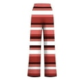 thumbnail image 4 of Fewfanhot Pants for Women Flare Leggings Cute Stripe Print Stretchy Wide Leg Loose Casual Pocket Pants, 4 of 6