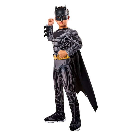 DC Comics Superheroes Batman Deluxe Muscle Chest Costume for Kids by Rubies, Boys Small