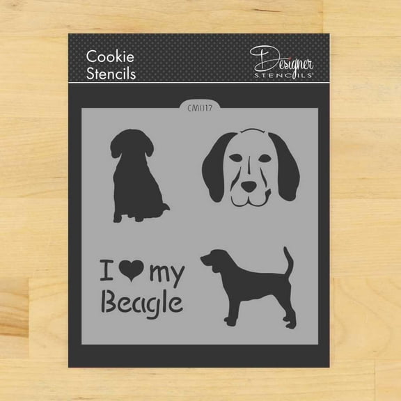 I Love My Beagle Cookie and Craft Stencil by Designer Stencils