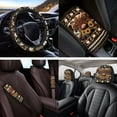 thumbnail image 4 of Jeiento Highland Cow Front Back Seat Cover Set of 14 Steering Wheel Cover Seat Belt Pad Armrest Cover Pad Southwest Aztec Head Rest Covers Coasters Keychain Fit for Most Cars SUV Van Truck Sedan, 4 of 7