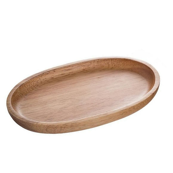 1Pc Decorative Food Tray Fruit Tray Cake Set Pie Dish Wooden Plate (Light Brown)