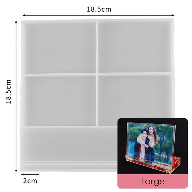 Xihbxyly Marco de Fotos de Cristal, Diseño de Resina Epoxi Diy, Personalizable para Fotos de Bebé, Fácil de Desmoldar, Decoración Versátil, para Exhibir En Casa o En La Oficina, Forma Cuadrada, Mater