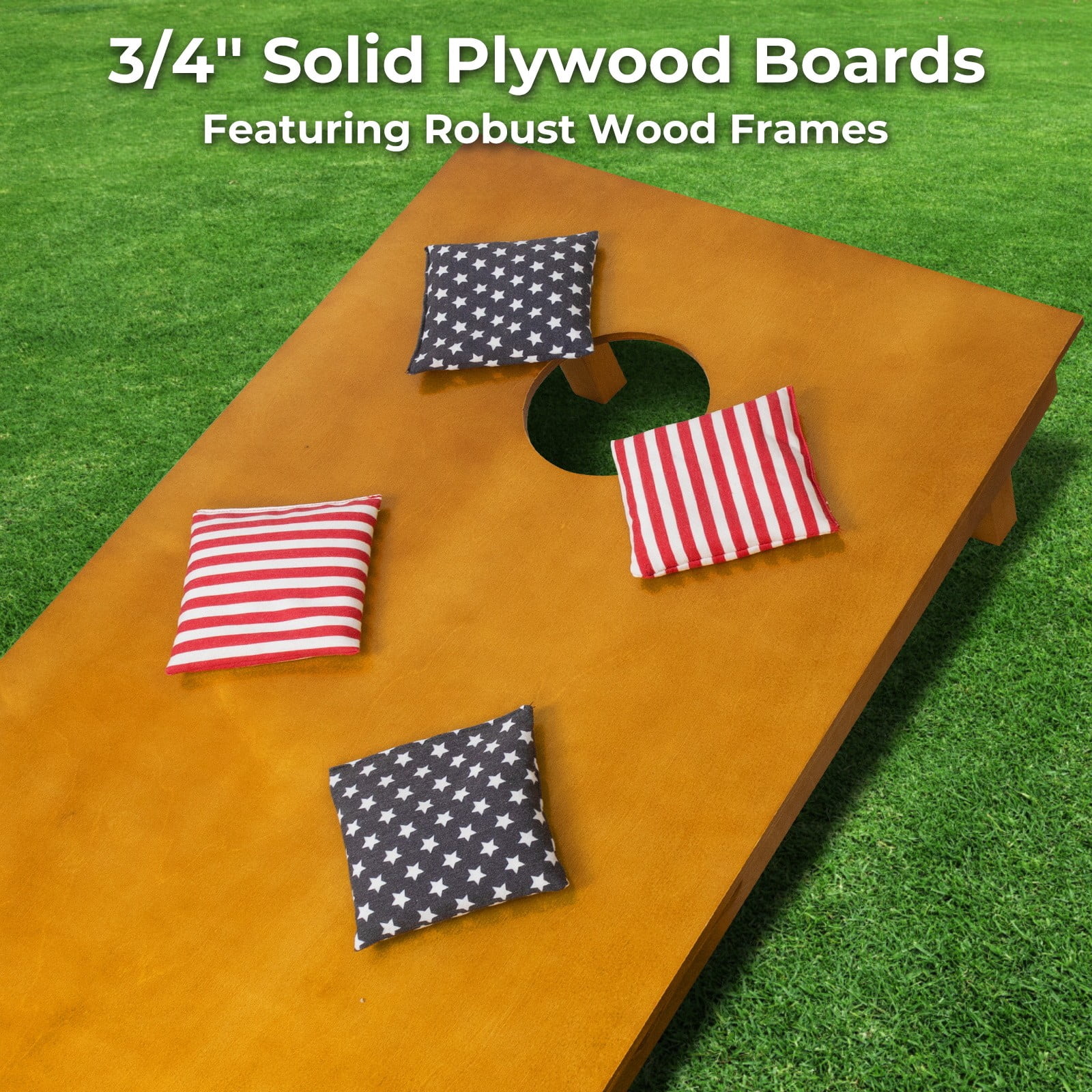 Professional Cornhole Board Set 4x2 Regulation Size Cornhole Set with No Bounce & 8 Bean Bags Corn Hole Boards Bean Toss Game for Adults Family Outdoor Lawn Outside Backyard Games
