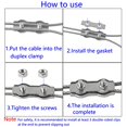 thumbnail image 3 of 6 abrazaderas dúplex M4 de acero inoxidable 304, clips de cuerda de alambre de alta resistencia, abrazadera de cable de perno dúplex para tendederos de cuerda de alambre, velas fijas para colgar en el patio Rojo Verde, 3 of 5