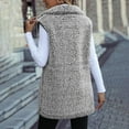 thumbnail image 4 of clear 50% off Usmixi Womens Winter Fleece Vest Sherpa Jacket for Women Casual Solid Button Down Lapel Sleeveless Vest Coats Soft Cozy Fuzzy Plush Outerwear with Pocket 2023 Fleece Vest, 4 of 7