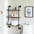 thumbnail image 4 of Estantería de montaje en pared de 3 niveles, soporte de metal de 23.6 pulgadas, estante de pared para recámara, cocina, sala de estar, baño, 4 of 7