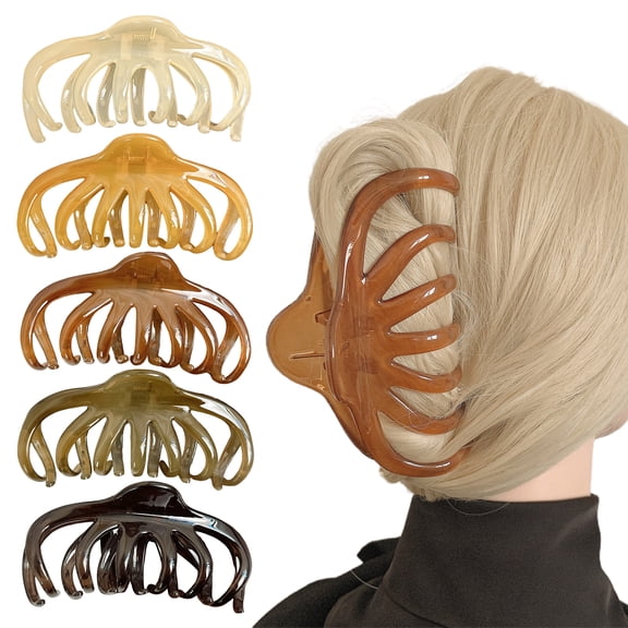 Callipe Large Octopus Hair Claw Women Thick Hair Back Head Shower Hair Clip Non-Slip Hair Accessories Hair Styling Tools