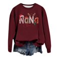 thumbnail image 5 of Womens Christmas Sweatshirts Grandma Xmas Nana Claus Print Long Sleeve Crewneck Shirts Holiday Party Casual Trendy Pullover Tops, 5 of 5