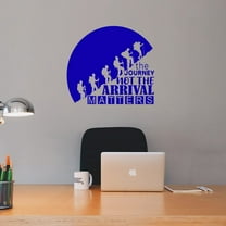 VWAQ The Journey Not The Arrival Matters Wall Decal Inspirational Home Decor Motivational Wall Art Stickers for Living Room - 20"H X 22"W BLUE