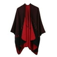 thumbnail image 6 of MSJUHEG Shawl Wraps,Pashmina Scarf,Wedding Guest Dresses,Pashmina Wraps,Ponchos,Simple Tassel Pattern Split Two Sides Warm Cape Cardigan Shawl D One Size, 6 of 7