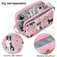 thumbnail image 4 of Toiletries Bag,Border Collie Dogs with Pioneer Flower Mens Womens Toiletry Bag Bathroom Bag,Waterproof Toiletry Travel Bag Dopp Kit Shaving Bag 11x6.3x5.1 Inch, 4 of 5