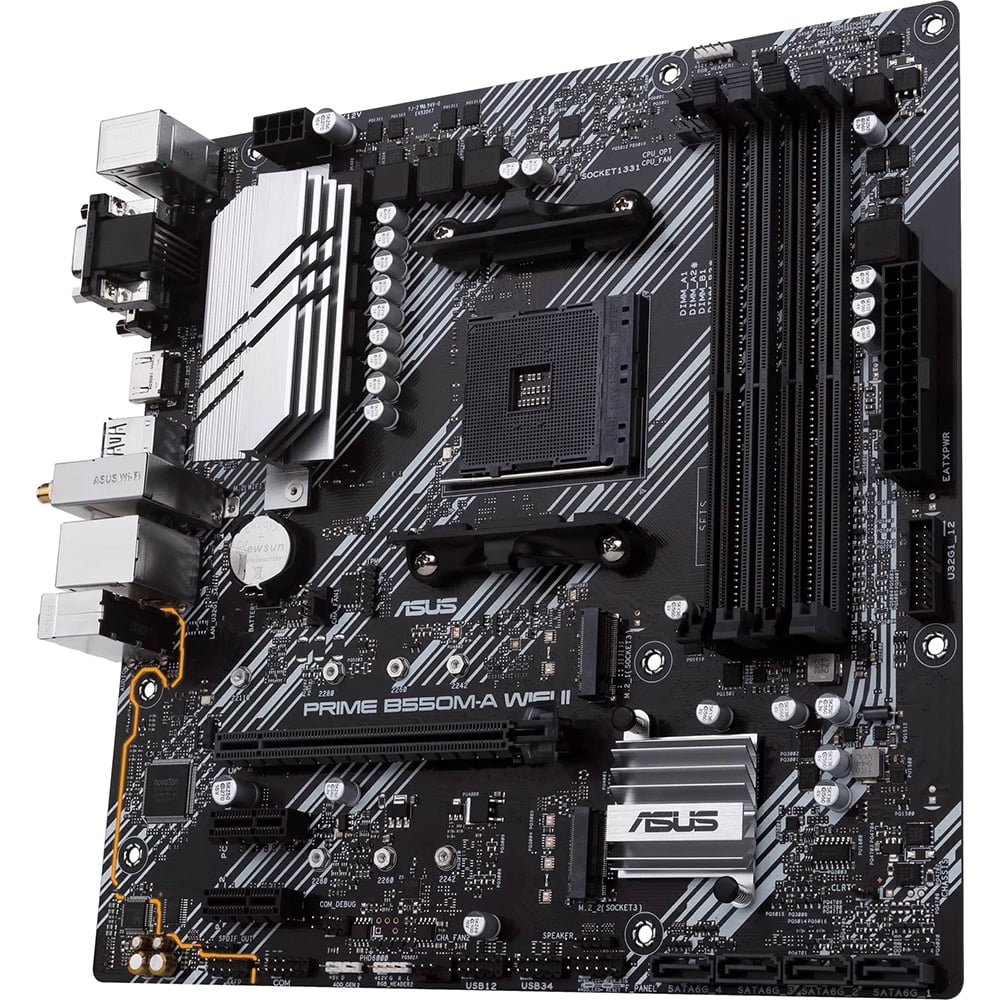 Asus Prime B550M-A WIFI II Desktop Motherboard - AMD B550 Chipset - Socket AM4 - Micro ATX (primeb550m-awifiii)