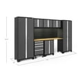 thumbnail image 4 of NewAge Products Bold Series Gray 8 Piece Cabinet Set, Heavy Duty 24-Gauge Steel Garage Storage System, Slatwall / LED Lights Included, 4 of 5