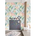 thumbnail image 4 of Watercolor Forest Floral Peel and Stick Wallpaper Removable White/Green/Pink Vinyl Self Adhesive Shelf Liner 17.7in x 9.8ft, 4 of 9