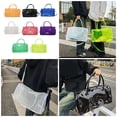 thumbnail image 2 of Candy Colored Clear Bag with Large Capacity Shoulder Bags PVC Crossbody Handbag for Organizing Toiletries, 2 of 8