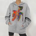thumbnail image 2 of Sudaderas con capucha con estampado de características de patrón de temperatura somatosensorial de Halloween de otoño/invierno para mujer Pompotops FGAJ22380, 2 of 5