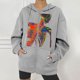 thumbnail image 2 of Sudaderas con capucha con estampado de características de patrón de temperatura somatosensorial de Halloween de otoño/invierno para mujer Pompotops FGAJ22379, 2 of 5