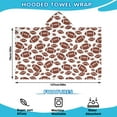 thumbnail image 2 of White Brown Footballs Pattern Hooded Bath Towel，50"x30" for Ages 3 To 12 Kids, Quick Dry Lightweight Soft Microfiber Hood Beach Towel Cover Up for Kids, 2 of 7