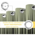 thumbnail image 6 of Sage Green Black Ombre Blackout Curtains for Bedroom/Living Room, Thermal Insulated Kitchen Curtains, Modern Abstract Striped Gradient Grommet Darkening Window Treatment Drapes 42"x84"x2, 6 of 8