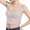 Beige, variant on Womens Tank Tops Side Split Navel Vest With Breast Pad Bottoming Top Slim And High Waist With Bra Underwear