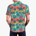 thumbnail image 3 of Balery Hawaii Palms Printed Men’s Short Sleeve Polo Shirt, Midweight Men's Shirt,Golf Polo shirts -Medium, 3 of 8