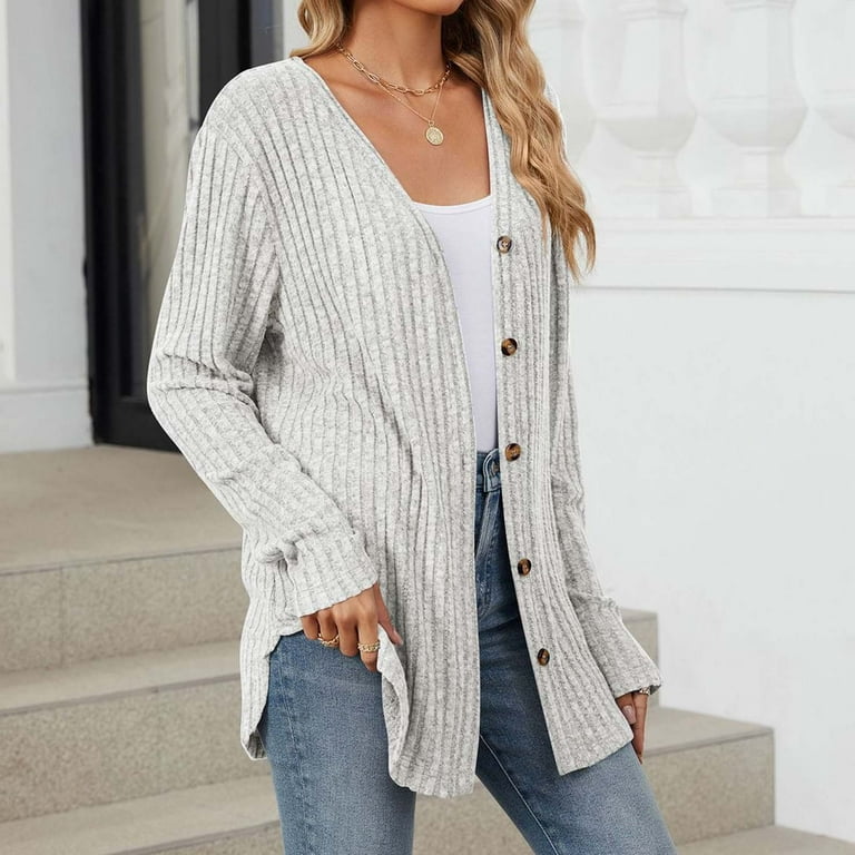 Cavosen Cardigans for Women Trendy Cable Knit Lightweight Plain