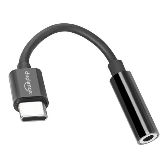 Adaptador Duplimax de Audio Tipo C a Aux. 3.5 mm Negro