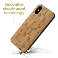 thumbnail image 3 of Case Yard Wooden Case Outside Soft TPU Silicone, Slim Fit Shockproof Wood Protective Phone Cover for Girls Boys Men and Women, Supports Wireless Charging Penguin Pattern Design case for iPhone-X, 3 of 7