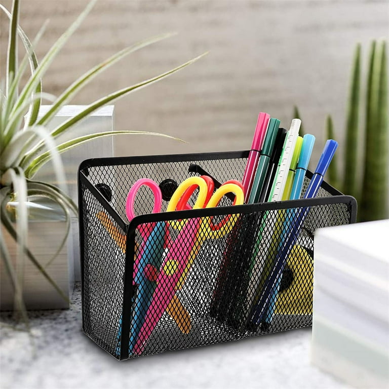 Magnetic Pen Pencil Holder Storage Organizer for Whiteboard,NOGIS Magnetic  Dry Erase Marker Holder for Fridge,Refrigerator and Other Magnetic  Surfaces, White 