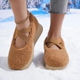 thumbnail image 5 of Hinvhai Women's Fuzzy Loafers Slip On Shoes Winter Comfortable Plush Lined Flat Moccasins Indoor Outdoor House Shoes Brown 5.5(36), 5 of 8