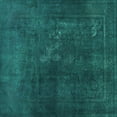 thumbnail image 1 of Ahgly Company Machine Washable Indoor Square Abstract Turquoise Blue Contemporary Area Rugs, 6' Square, 1 of 4