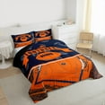 thumbnail image 3 of Homewish Rugby Lover Queen Comforter Set,Football Sport Theme Bedding Sets,Orange Deepblue Bedding Comforter Set For Teens,Ultra Soft Home Decor Reversible,3-Piece, 3 of 8