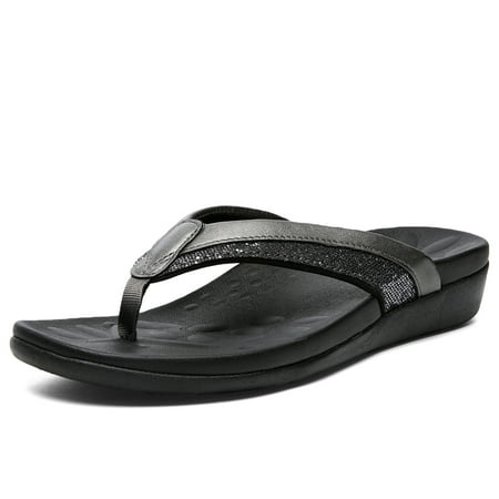 

Womens Arch Support Flip Flops | Ladies Orthotic Thong Sandals +Comfort Grey Size 7