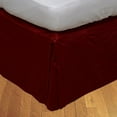 thumbnail image 1 of The Great American Store Multiple Sizes & Colors Pleated Bed Skirt with 15” Tailored Drop, (Twin, Solid Burgundy) 600 Thread Count 100% Cotton - Covers Bed Legs and Frame, 1 of 3