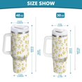 thumbnail image 3 of 30 oz Tumbler With Handle Stainless Steel Insulated Tumbler With Lid for Car Cup Holder Small Yellow Floral Pattern, 3 of 9