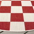 thumbnail image 3 of SAFAVIEH Courtyard Talbot Checkered Indoor/Outdoor Area Rug, Red/Beige, 2'7" x 2'7" Round, 3 of 11