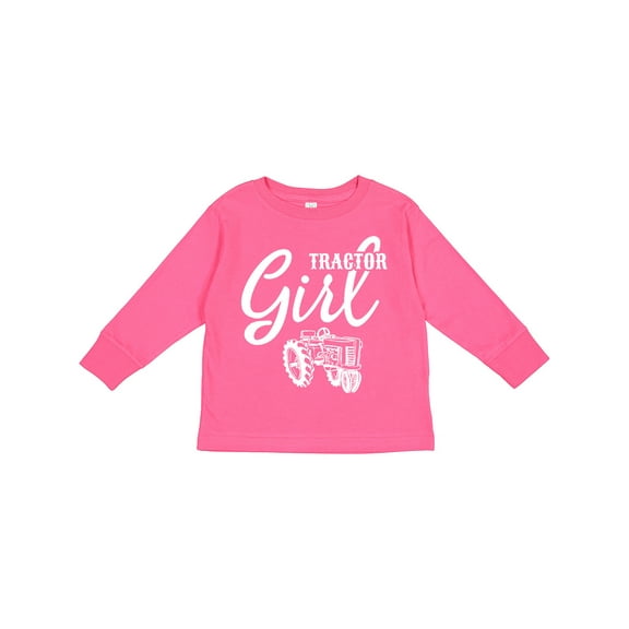 Inktastic Tractor Girl Girls Long Sleeve Toddler T-Shirt