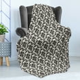 thumbnail image 4 of Damask Soft Flannel Fleece Throw Blanket, Contemporary Western Damask Motif with Weave Effect Floral Leaves Graphic Design, Cozy Plush for Indoor and Outdoor Use, 60" x 80", Beige Black, by Ambesonne, 4 of 5