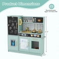 thumbnail image 3 of Costway Kid's Pretend Play Kitchen Toddler Kitchen Playset with Blackboard Green, 3 of 10