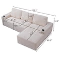 thumbnail image 4 of 104 Inch Cloud Sectional Couch,Modern Modular Sectional Sofa with Deep Seat,Corduroy Boneless Couches with L-Shape Chaise for Living Room Bedroom,No Assembly Required, 4 of 6