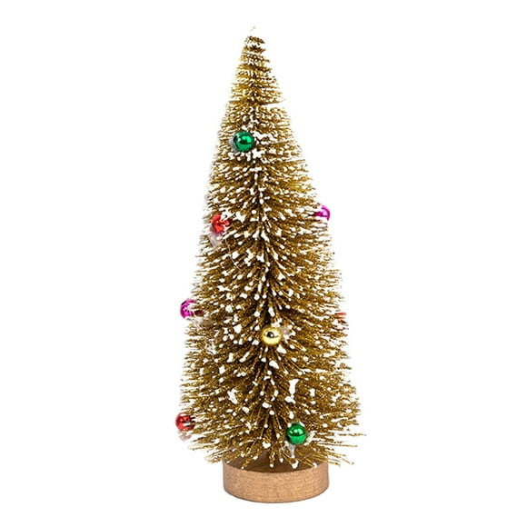 Árbol de Navidad artificial de mesa, decoración navideña, adorno navideño, árbol de Navidad pequeño para oficina, bares, hogar, fiesta, dormitorio Oro brillante 20cm