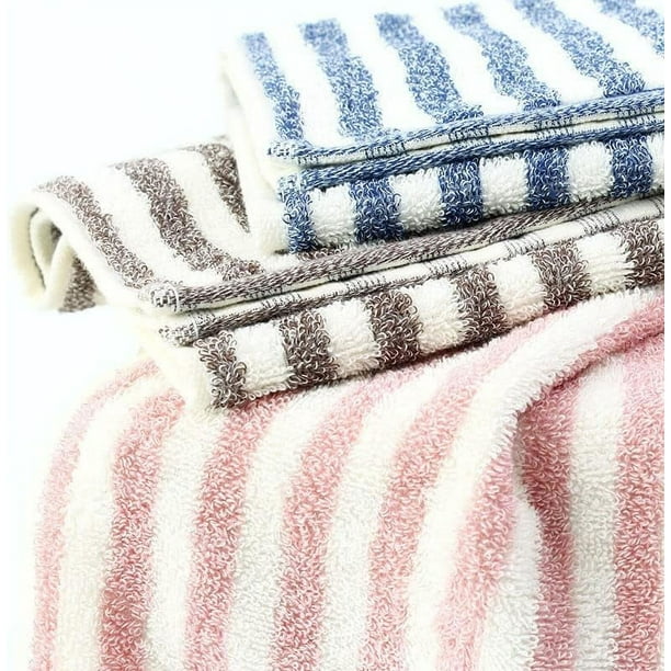 Nvzi 3pcs Cute Multi Colored Striped Cotton Hand Towel Soft Absorbent Bath Towel Set for Bathroom Kitchen Gym Pool Travel 13 29inch Pink Blue Brown Walmart Business Supplies
