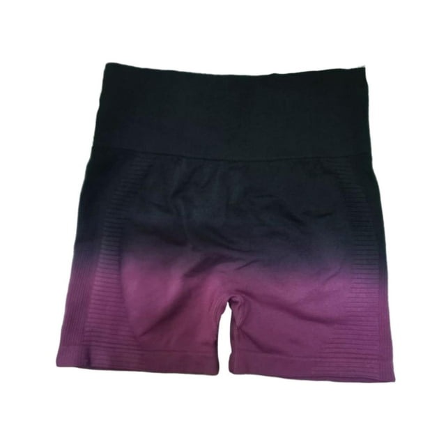 Pantalones cortos de yoga para mujer, levantamiento de glúteos, ropa transpirable elástica para niñas, ropa interior de cintura alta, pantalones corto Púrpura Macarena pantalones cortos de yoga