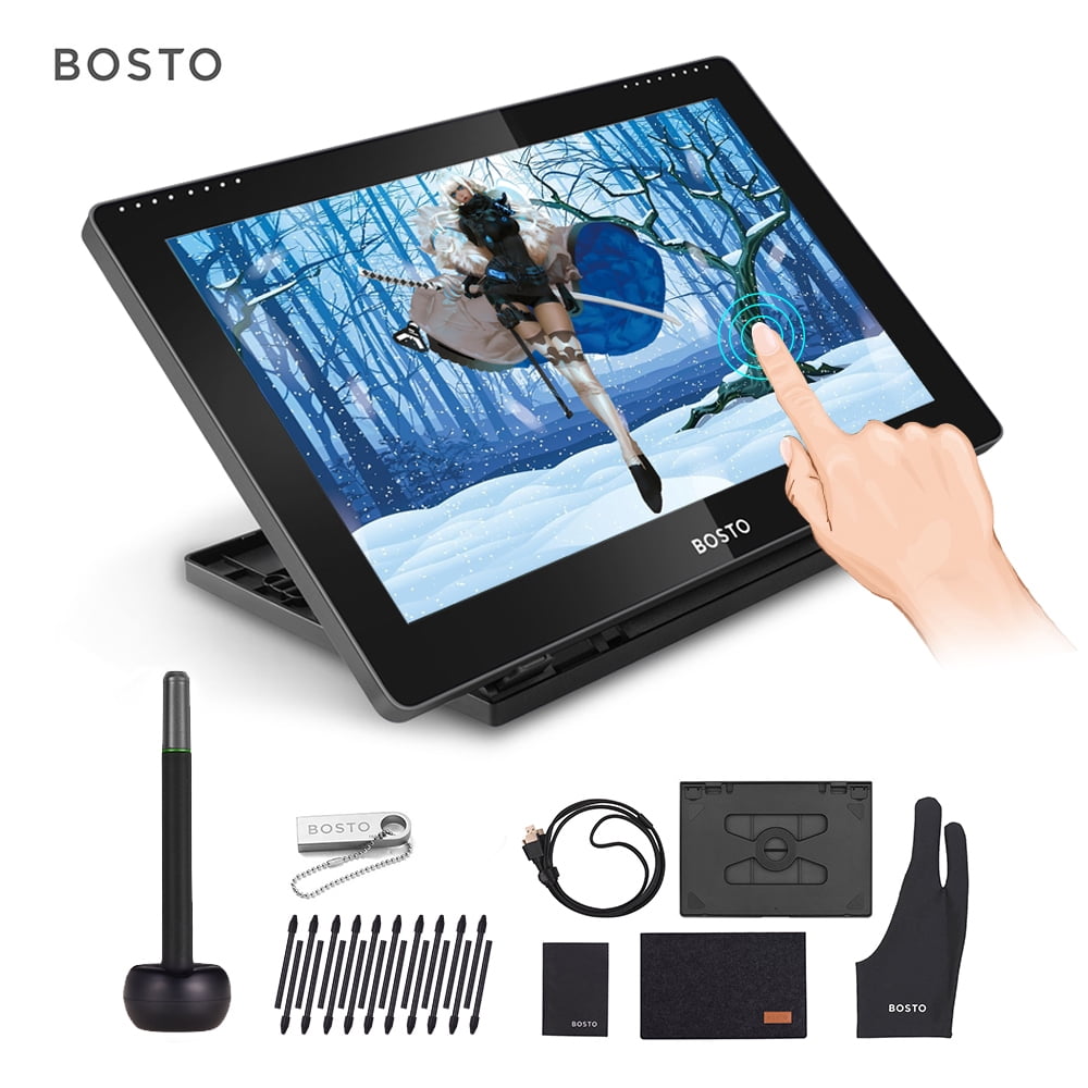 gå ind musikkens Eksklusiv BOSTO BT-16HDK Portable 15.6 Inch H-IPS LCD Graphics Drawing Tablet Display  8192 Pressure Level Passive Technology USB-Powered Low Consumption Drawing  Tablet with Interactive Stylus Pen - Walmart.com
