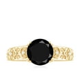 thumbnail image 4 of Rosec Jewels Natural Black Onyx Solitaire Ring with Diamond (AAA Grade), 18K Yellow Gold, US 6.00, 4 of 9
