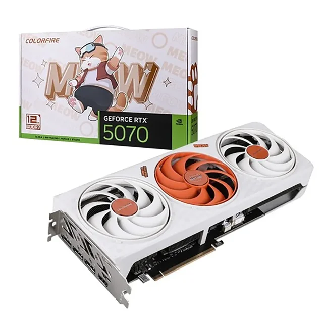 Colorful RTX 5070 12GB DDR7 192 Bit PCIe 5.0 x16 MEOW Tarjeta de Video Naranja