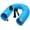 Blue, variant on Retractable Coiled Garden Hose with Multi-Pattern Spray Nozzle